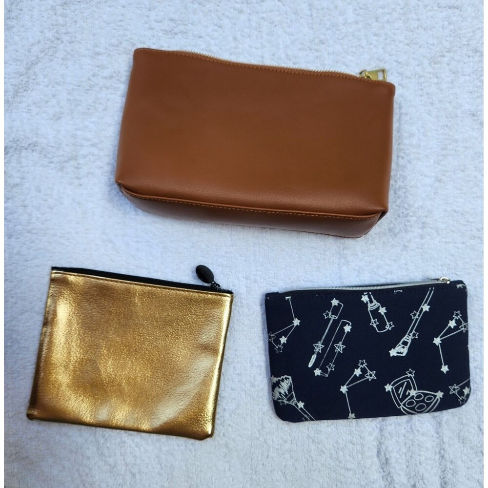 Celestial Set of 3 Zipper Makeup Bags Zip Pouch Cosmetic Tampon Bag Glam